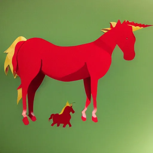 Prompt: red unicorn