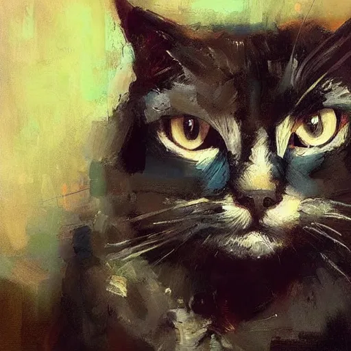 Image similar to nick offerman as a cat, jeremy mann painting