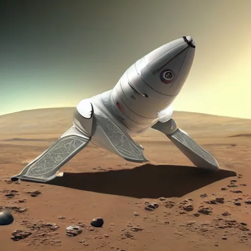 Prompt: Concept art of a cat styled Space X Starship landing on the Mars, photorealistic, 4k