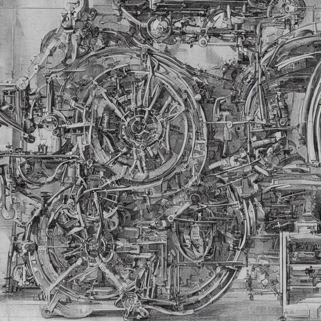 Prompt: close - up on detailed, intricate technical drawings from 1 8 4 0 for a mechanical display attachment to babbage's difference engine