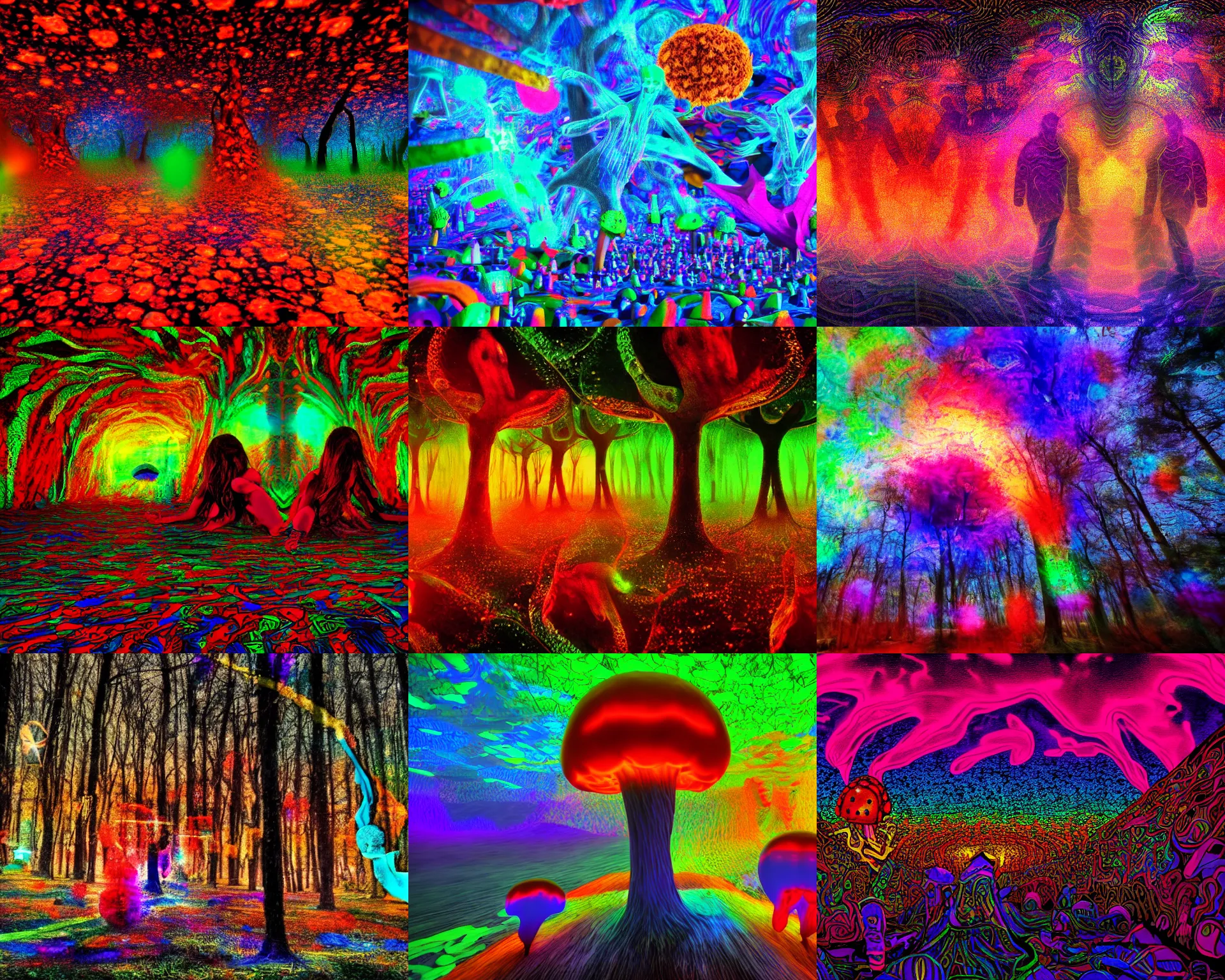 Prompt: psilocybin hallucinations, vivid image, 8 k