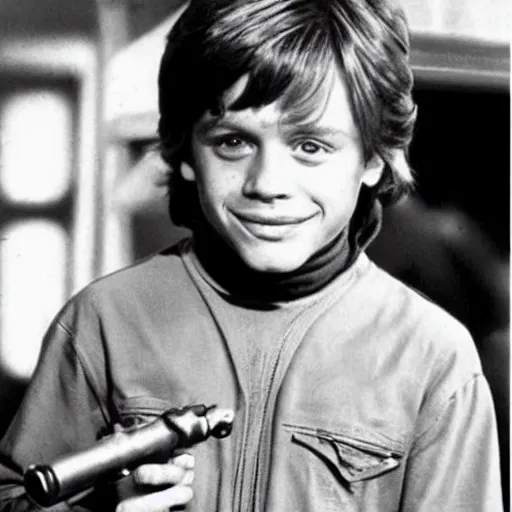 Prompt: young mark hamill as child star, star wars