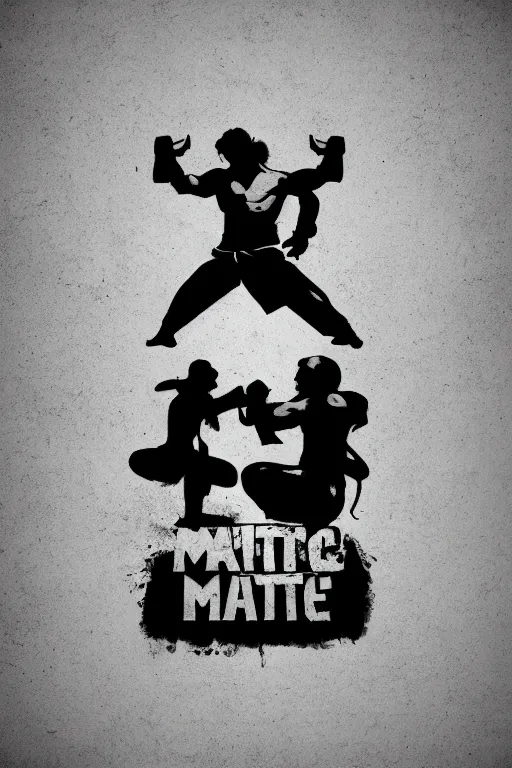 Image similar to a epic logo about martial arts MMA, vectorial, black and white, highly detailed, figurative