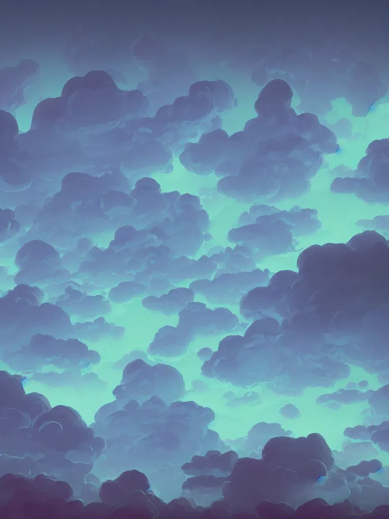 Image similar to neon glow in the dark clouds by disney concept artists, blunt borders, rule of thirds