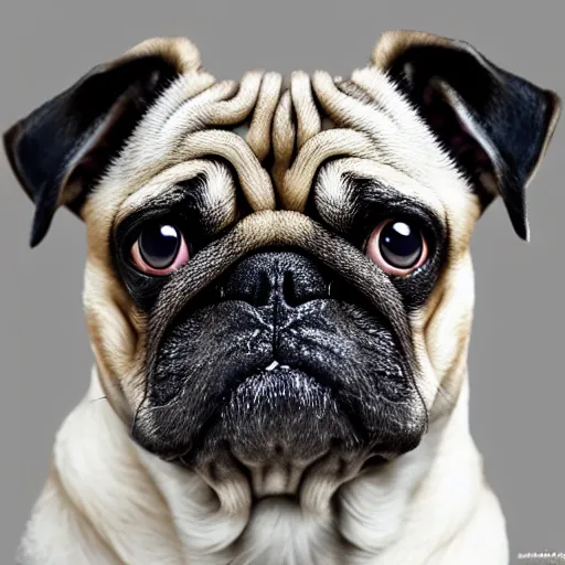 Prompt: a video game pug dog who looks like a schnitzel, hyper realistic, hd