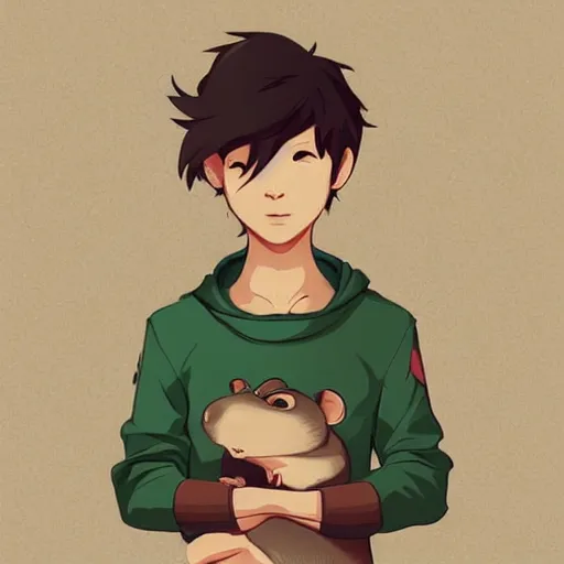 Image similar to portrait of a splinter hamato yoshi rat, clean cel shaded vector art. shutterstock. behance hd by lois van baarle, artgerm, helen huang, by makoto shinkai and ilya kuvshinov, rossdraws, illustration,