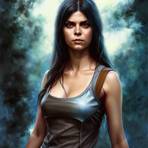 Image similar to digital art, portrait of octavia blake is skairipa in the 100 tv show, by artgerm, by krenz cushart, by peter kemp, by ross tran