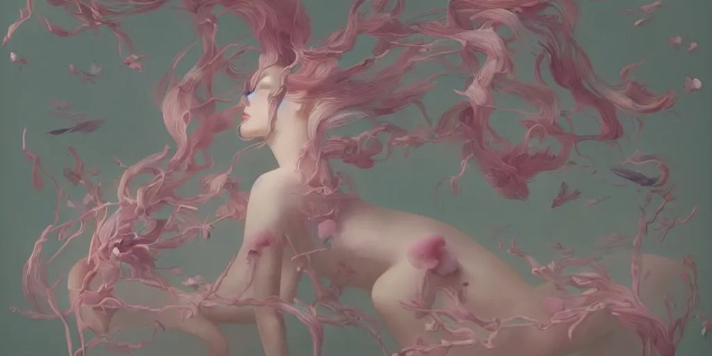 Image similar to breathtaking delicate painting creatures, by hsiao - ron cheng, bizarre compositions, many exquisite detail, pastel colors, 8 k