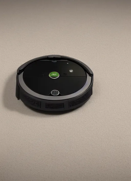 Image similar to A Roomba with a four robot spider legs, 3D Product, professional render, studio quality, octane render