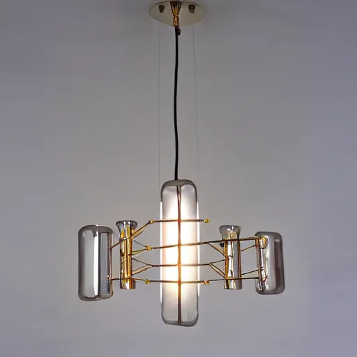 Prompt: ultra modern roaring twenties chandelier light fitting, german design