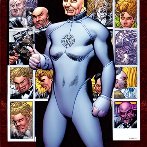 Image similar to Dr. Evil, comic portrait by J Scott Campbell, intricate details