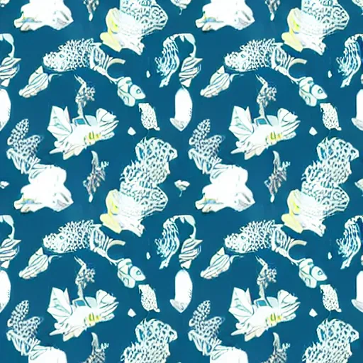 Image similar to exquisite fresh ocean print with beautiful and high resolution elements developed into seamless patterns