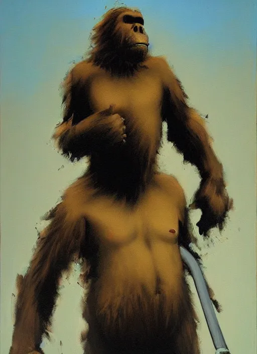 Image similar to bigfoot smoking meth, billowing smoke, inhaling pipe, painting by phil hale, fransico goya, david lynch,'action lines '!!!, graphic style, visible brushstrokes, motion blur, blurry