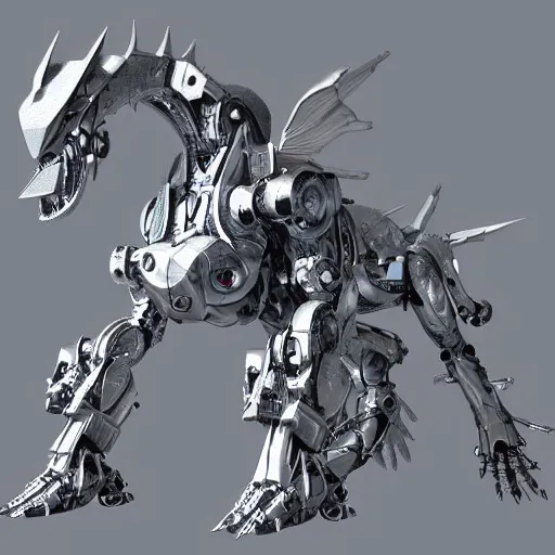 Prompt: anthro mecha silver dragon, photorealistic, 3D