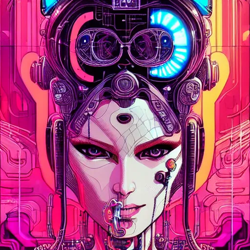 Image similar to a portrait of a beautiful cybernetic woman, wires, cyberpunk concept art by josan gonzales and philippe druillet and dan mumford and enki bilal and jean claude meziere