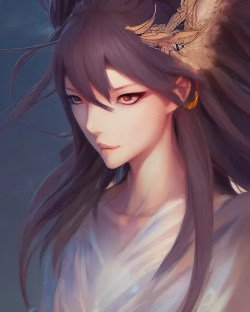 Image similar to character concept art of an anime goddess of wind | | cute - fine - face, pretty face, realistic shaded perfect face, fine details by stanley artgerm lau, wlop, rossdraws, james jean, andrei riabovitchev, marc simonetti, and sakimichan, tranding on artstation
