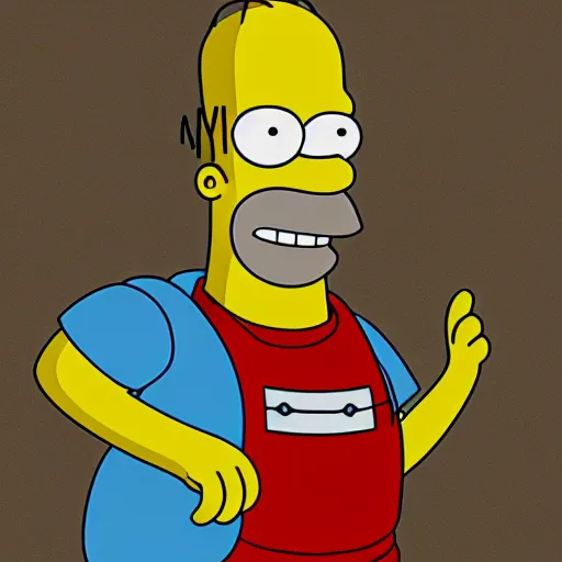 Prompt: Homer Simpson, by Miguel Vasquez