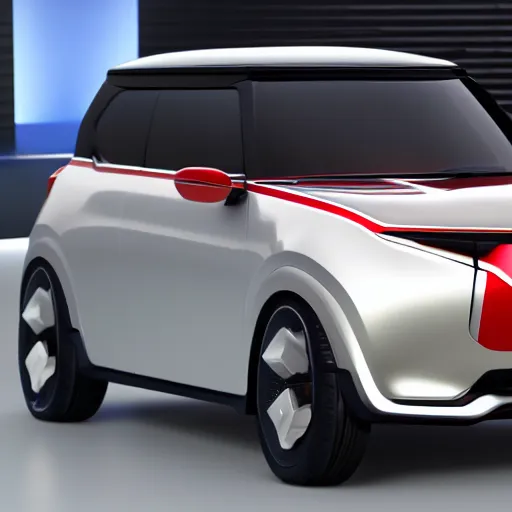 Prompt: high quality photo of new honda e mini concept car in showroom, cinematic lighting ,unreal engine, low DoF,