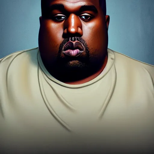 Prompt: hyperrealistic mixed media image of a incredibly morbidly obese kanye west, stunning 3 d render inspired art by istvan sandorfi and greg rutkowski, perfect facial symmetry, realistic, highly detailed attributes and atmosphere, dim volumetric cinematic lighting, 8 k octane extremely hyper - detailed render, post - processing, masterpiece,