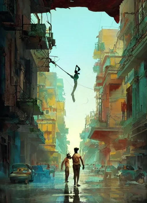 Prompt: poster for an animation film called cuba, 8 k, hd, art by craig mullins