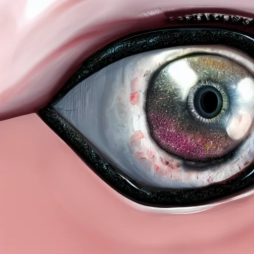 Image similar to ultra realistic eye, m in the middle, love style, 8 k resolution, detailed,