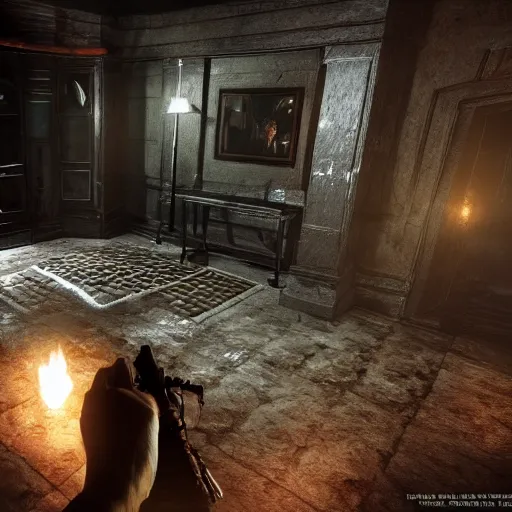 Image similar to photo darkness dark horror unreal engine highly detailed