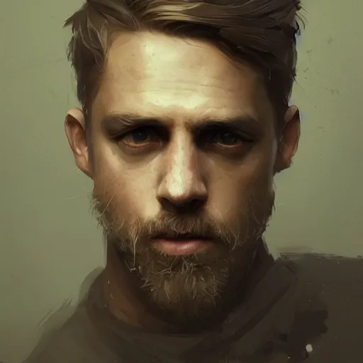 Image similar to “Portrait of Charles Matthew Hunnam by Greg Rutkowski, young, manly, attractive, strong, older brother vibes, highly detailed portrait, scifi, digital painting, artstation, concept art, smooth, sharp foccus ilustration, Artstation HQ”