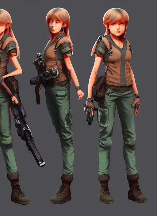 Image similar to the female protagonist, animation character design ( 2 0 1 8 ), action - adventure, sharp detail, artstation trending, conceptart. com