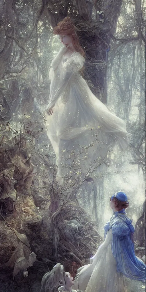 Image similar to cinderella, masterpiece by Edgar Maxence and Ross Tran and Michael Whelan, gustav dore, 8k, octane render