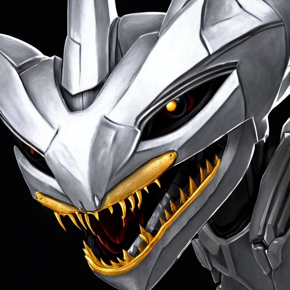 Image similar to high quality close up headshot of a cute beautiful stunning robot anthropomorphic female dragon, with sleek silver armor, a black OLED visor over the eyes, facing the camera, high quality maw open and about to eat you, you being dragon food, the open maw being detailed and soft, highly detailed digital art, furry art, anthro art, sci fi, warframe art, destiny art, high quality, 3D realistic, dragon mawshot, maw art, furry mawshot, macro art, dragon art, Furaffinity, Deviantart