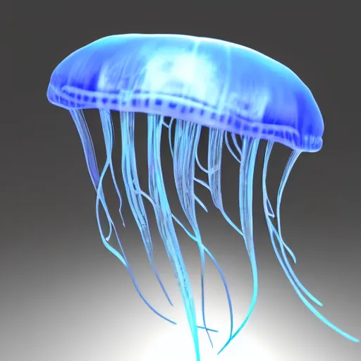 Image similar to jellyfish with danny devito face, 3d render