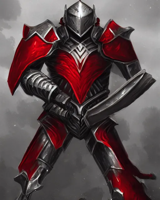 Image similar to knight armored in red, fantasy art, trending on artstation