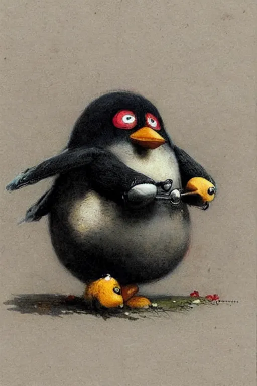 Image similar to ( ( ( ( ( bomb, the rotund black angry bird. muted colors. ) ) ) ) ) by jean - baptiste monge!!!!!!!!!!!!!!!!!!!!!!!!!!!