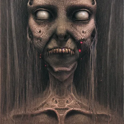 Prompt: portrait of goblin princess by Beksinski