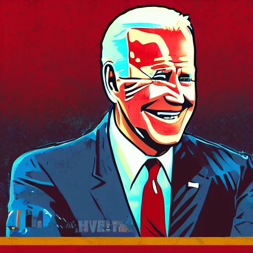 Image similar to Inspiring Portrait of Joe Biden as Guerrilla Heroica Revolution Digital Art