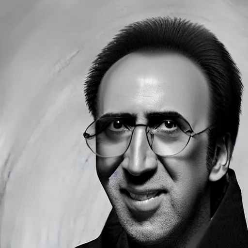 Image similar to a minimalist logo for a dating app only for nic cage