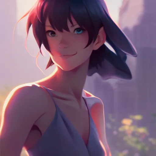 Image similar to a full body portrait of goblin, single subject, scenic full shot, ambient lighting, detailed face, finely detailed features, closeup at the faces, perfect art, makoto shinkai, stanley artgerm lau, trending on pixiv fanbox, wlop, rossdraws