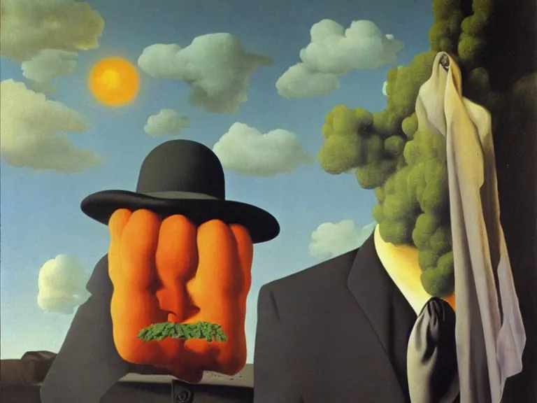 Image similar to painting by rene magritte and salvador dali, high detail, high resolution