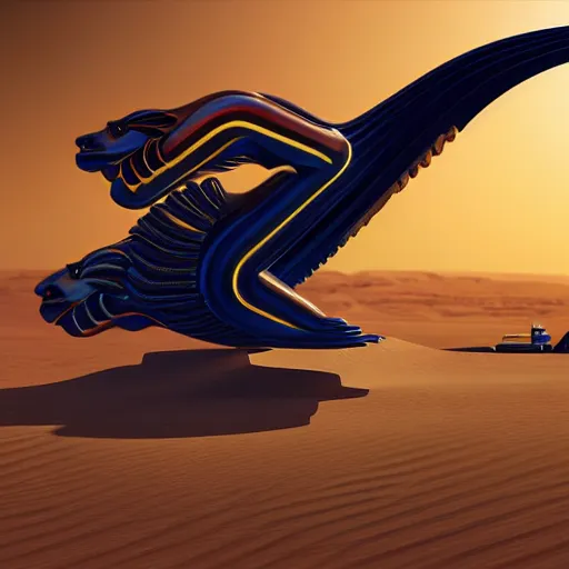 Image similar to hyperrealistic futuristic highly detailed chimera and sphinx on the mars sharp focus in the style of modern art deco and retro 8 k