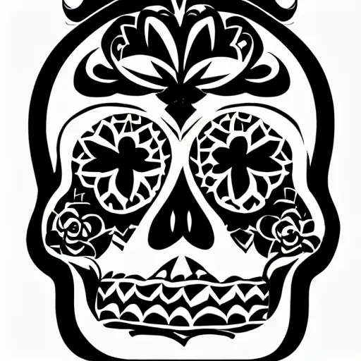 Image similar to a small vector tattoo design. tribal. sugar skull.