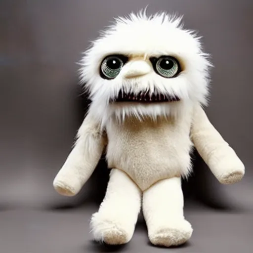 Prompt: a cute plush fluffy chthonic doll monster made to look like a baby