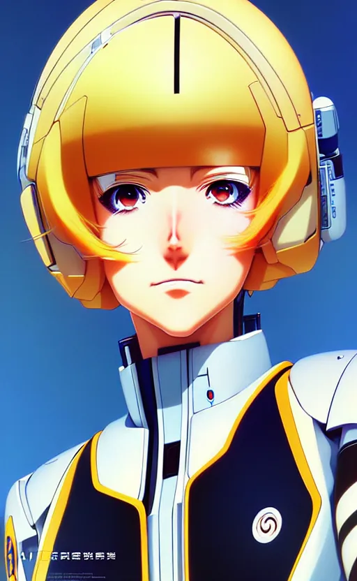 Prompt: An anime portrait of beautiful BLONDE FEMALE PILOT still from Robotech 1985 by Stanley Artgerm Lau ,WLOP , Ilya Kuvshinov , James Jean , Andrei Riabovitchev symmetrical