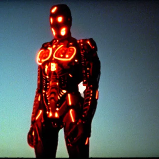 Image similar to movie still of cyborg made of the sun, cinematic composition, cinematic light, criterion collection, by david lynch