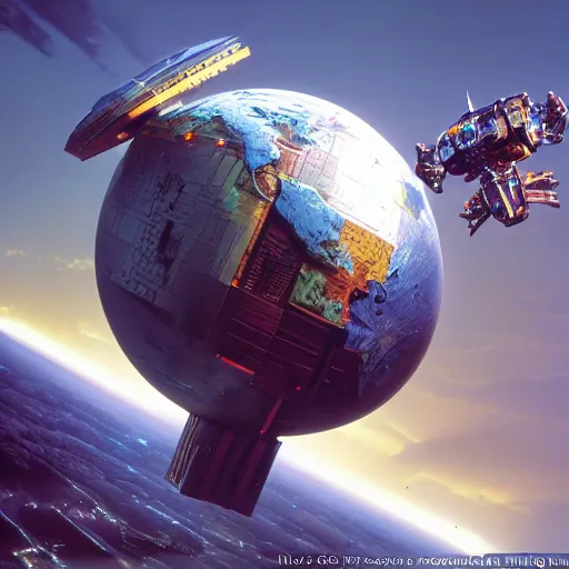 Prompt: atlas holding the world by mario feng and john berkey, atlas is an i robot, ray tracing, master shot, octane render, 8 k, ultra hd, perfect light