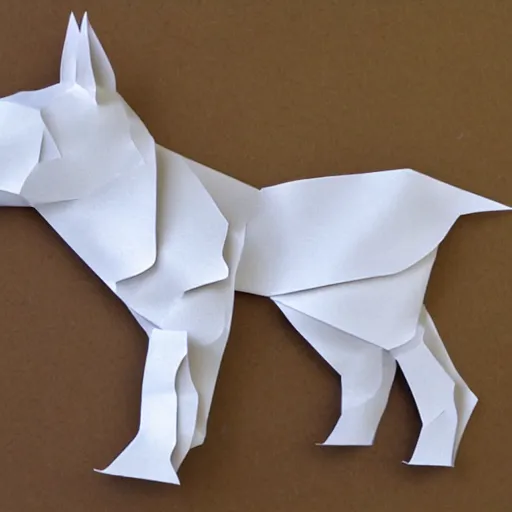 Prompt: Husky made of paper