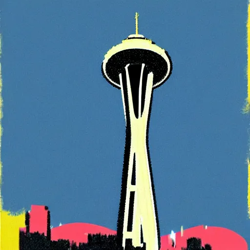 Prompt: Space needle in the style of Andy Warhol