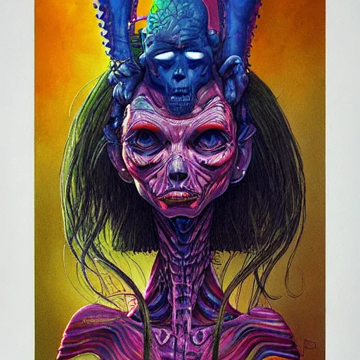 Image similar to original jean giraud art painting, pastel goth aesthetic, creepy kawaii, psychedelic, sabbas apterus