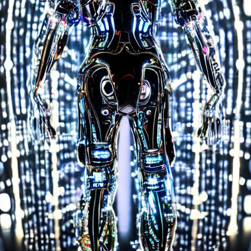 Image similar to love, diverse emotion cybersuits, from behind, in water, connection rituals, wide wide angle, vivid, elaborate, highly detailed, beautiful lighting