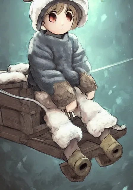 Prompt: beautiful little boy wearing sheep suit using a smartphone while sitting on chair, gray, blue, green and brown pallet color. made in abyss art style, inspired in kris from deltarrune, cute detailed artwork, anatomically correct, soft details, ilya kuvshinov, reflection, mobile wallpaper