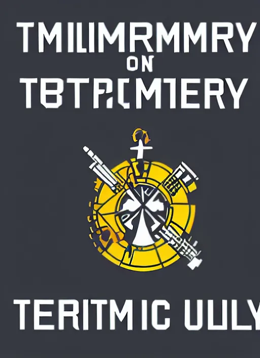 Prompt: logo for a company that produces military terminators